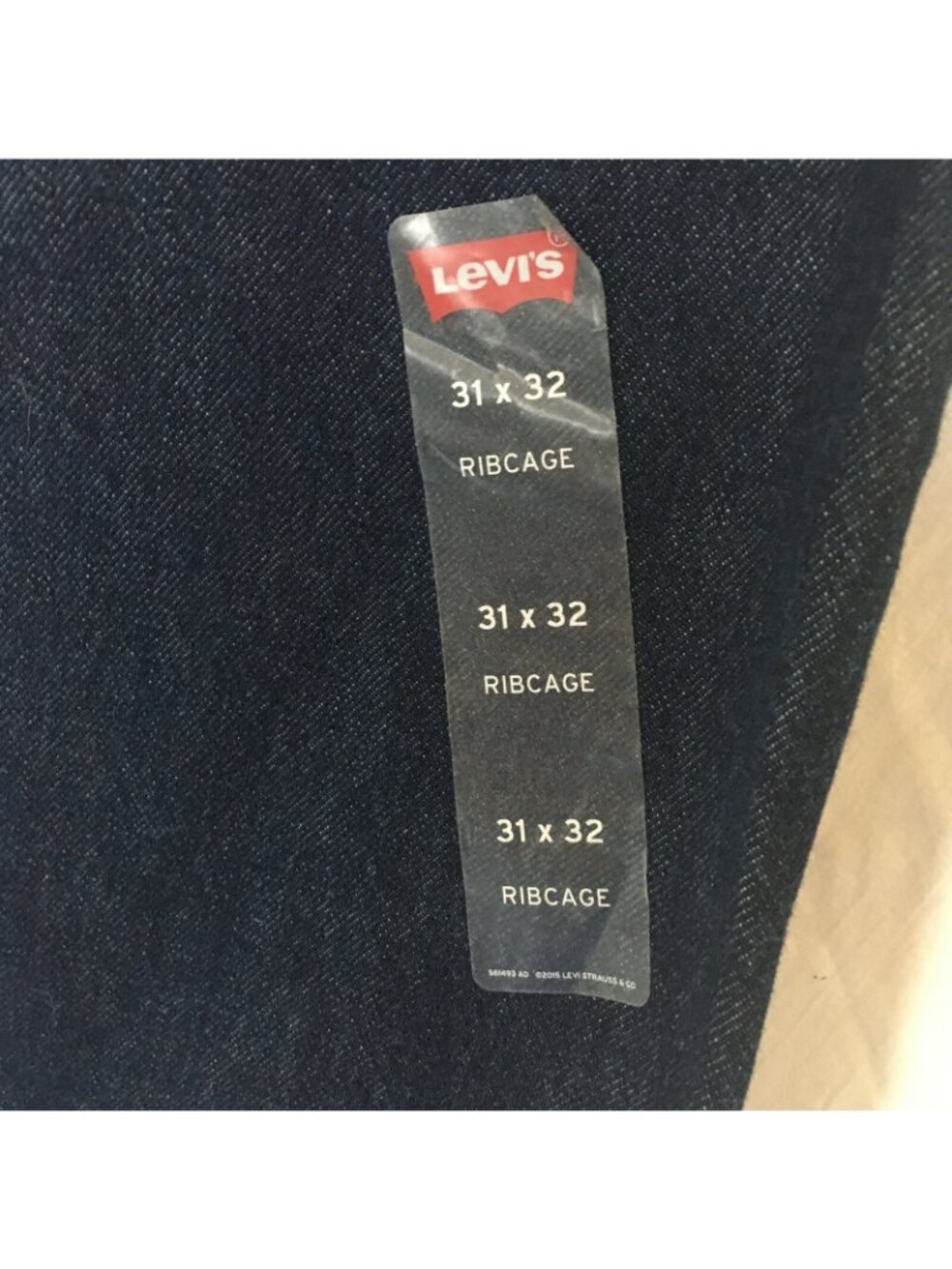 Levis Premium Hidden Button Fly Ribcage 31x32 Blue Jeans Raw Hem NWT - Picture 6 of 10